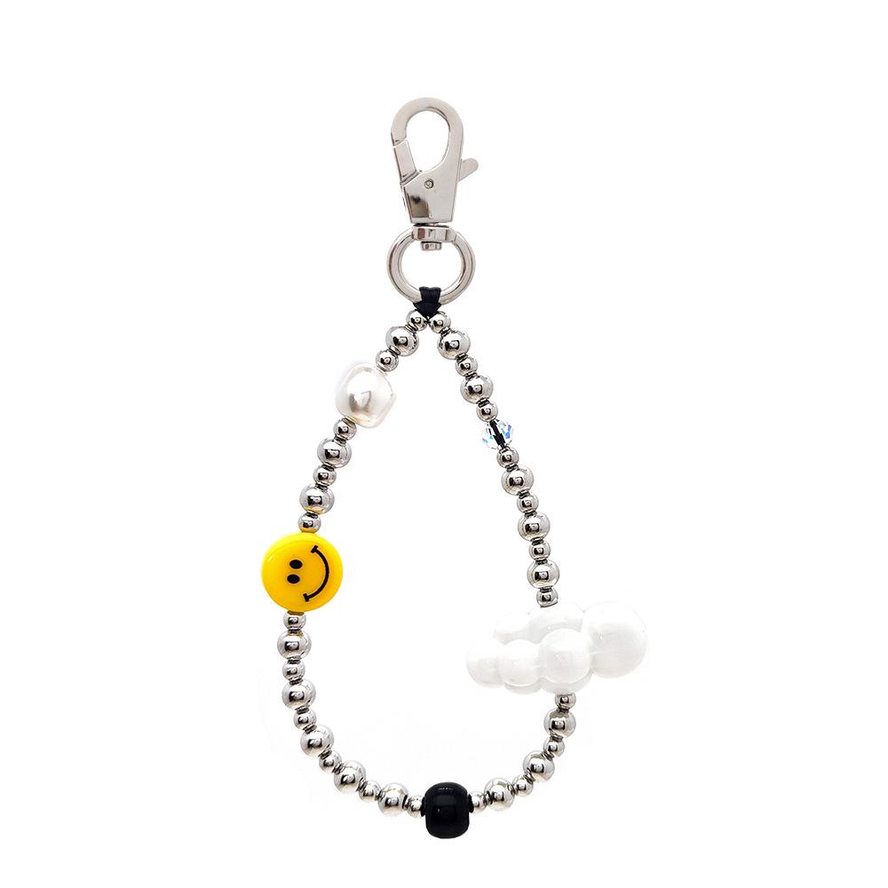 Cloud Love Beaded Heart Keychain - Women's Korean & Japanese Style