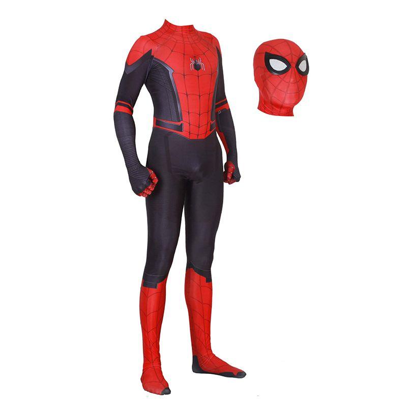 High Quality Spidermans Costume Fancy Dress Adult And Children Halloween Costume Red Black Spandex Cosplay Clothing