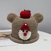 Apple cartoon wool hat women's autumn and winter ear protection pure handmade warm student pullover knitted hat