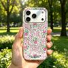 Чехол для iphone 11 16 Plus 15 XR 17 Pro XS Max 12 13 14 18 Pro Max Air Серебристый Блеск Трескающийся Фон Банты и Розы