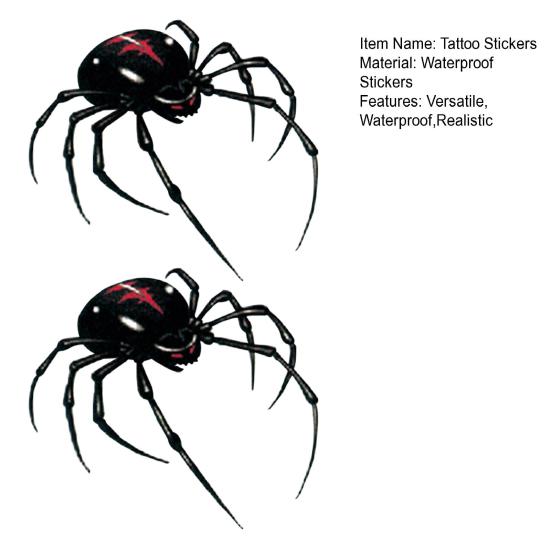 Временные тату-наклейки 3D Паук Водонепроницаемое боди-арт для шеи, руки