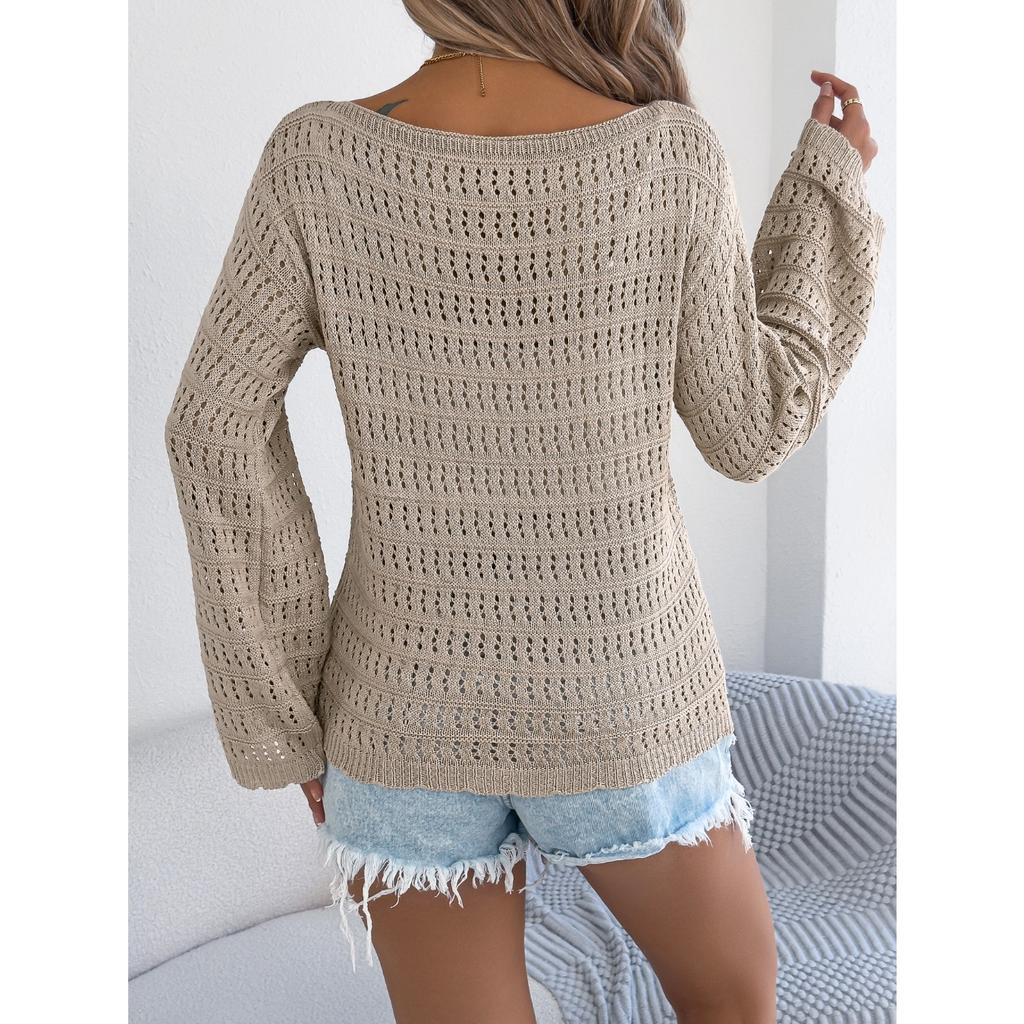 HNXC Раннеосенний трикотажный свитер с вырезом на одно плечо и длинными рукавами, повседневная и свободная верхняя одежда для женщин