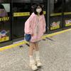 Harajuku Kawaii розовая толстовка на молнии женская милая милая мультяшная бежевая кофта с капюшоном оверсайз корейский флисовый девчачий синий топ