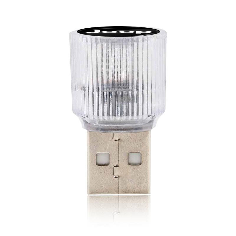 1 шт. USB Автомобильный светодиодный свет Автомобильный свет атмосферы салона Стайлинг эмблемы автомобиля Для Jeep Renegade Wrangler JK JL Grand Cherokee Compass Patriot