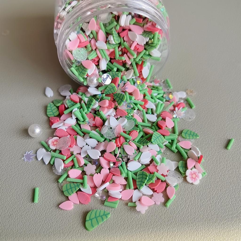 Polymer Clay Sprinkles Mixed Flower Leaves Clay Slices Soft Pottery for DIY Crafts Filling Accessories