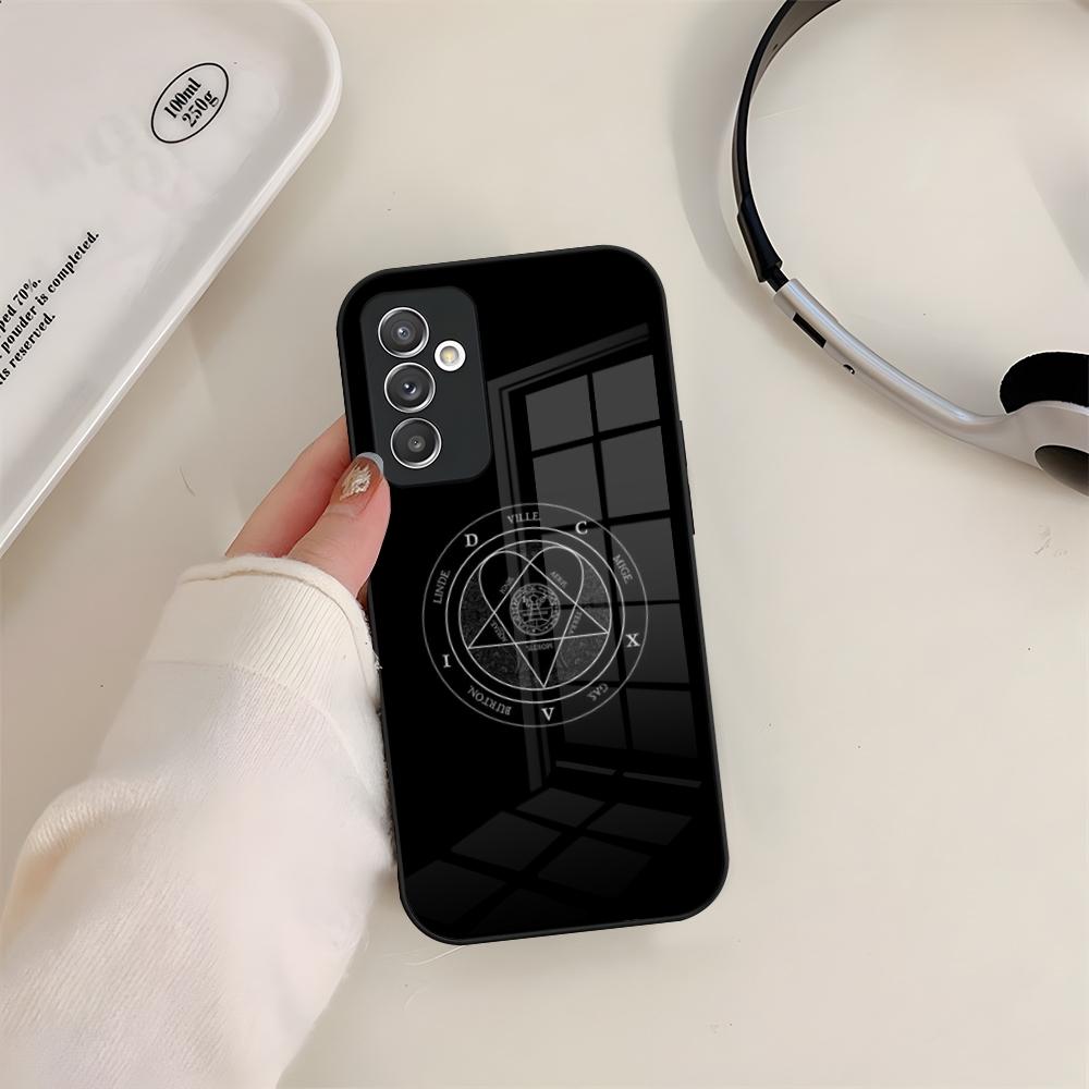 Его Витиеватое Сердцеграмма Чехол для Телефона Стекло Для Samsung S24 S26 S23 S20 S25 S21 S22 Ultra Fe Plus A05 A06 A16 A26 A36 A56 Чехол