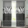 Leopard Zebra Print Gauze Curtains For Kids Bedroom Kitchen Living Room Holiday Decor Voile Screen