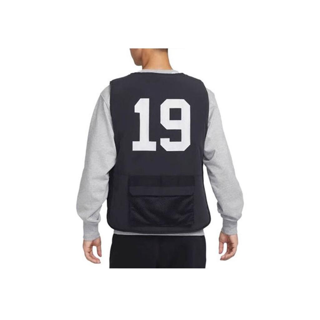 Nike Однотонный мужской жилет с логотипом на молнии, черный DV9494-010