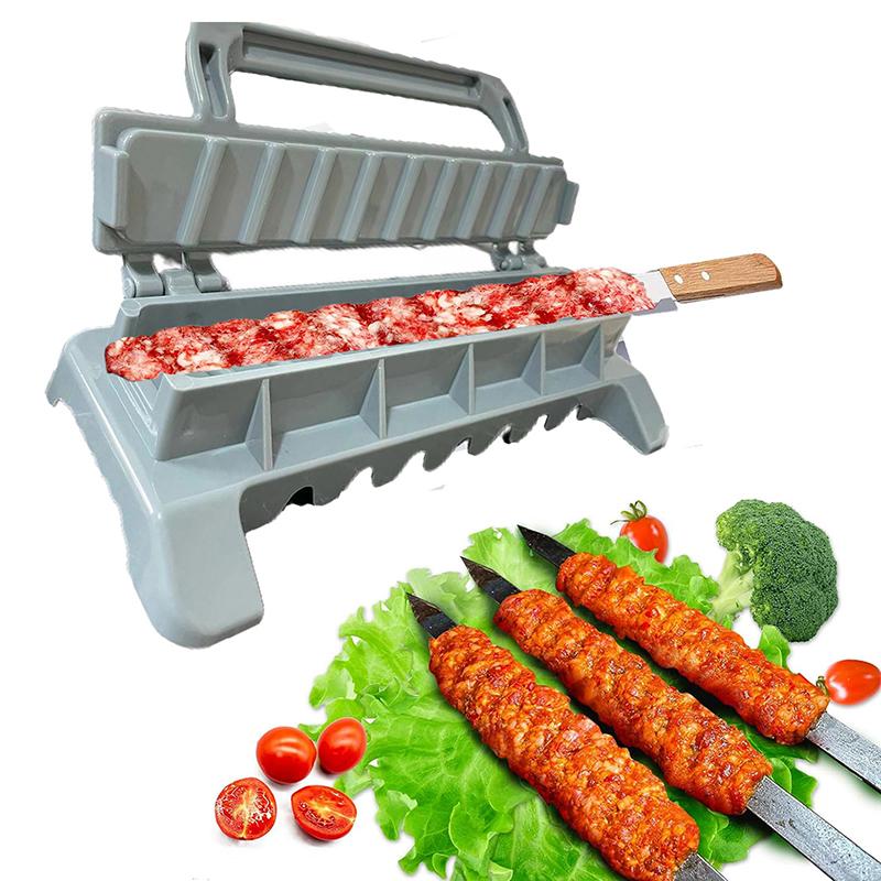 Машина для приготовления кебаба Easy Single Row Grille BBQ Wewers Подготовка машины для приготовления кебаба Пресс-машина Многоразовая ручная форма для кебаба