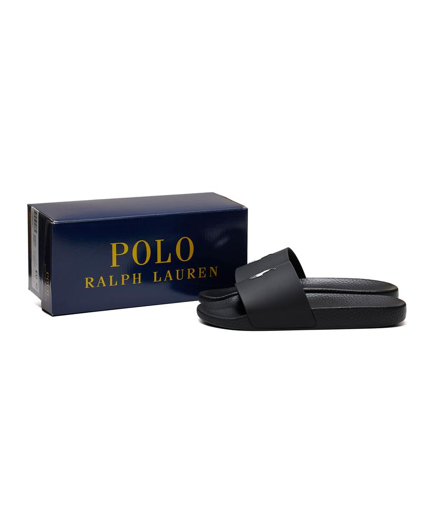 Шлепанцы Polo Ralph Lauren с фирменной лошадкой - Черные