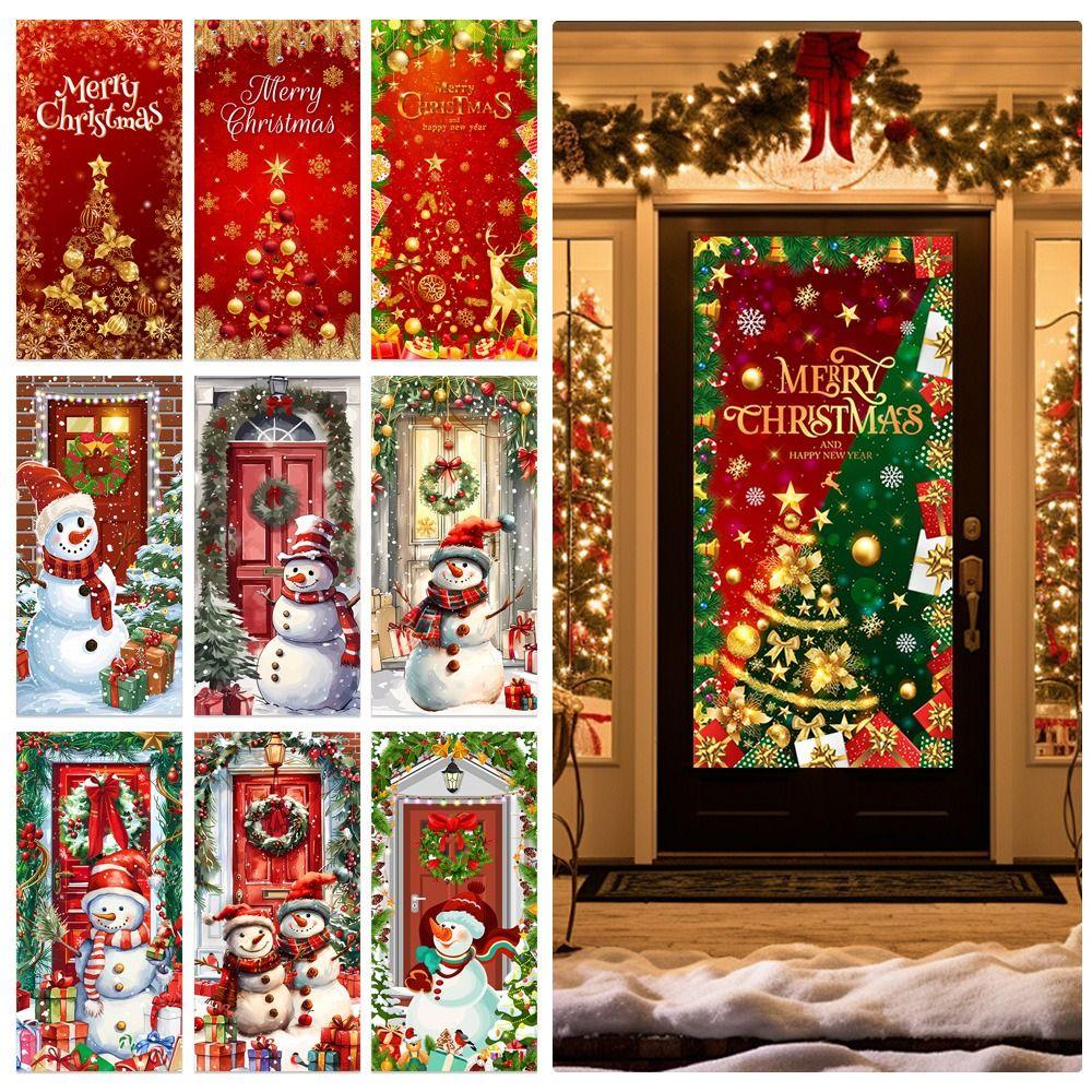 DIY Accessories Christmas Door Cover Multi Scene Window Sign Banners New Xmas Ornament  Christmas