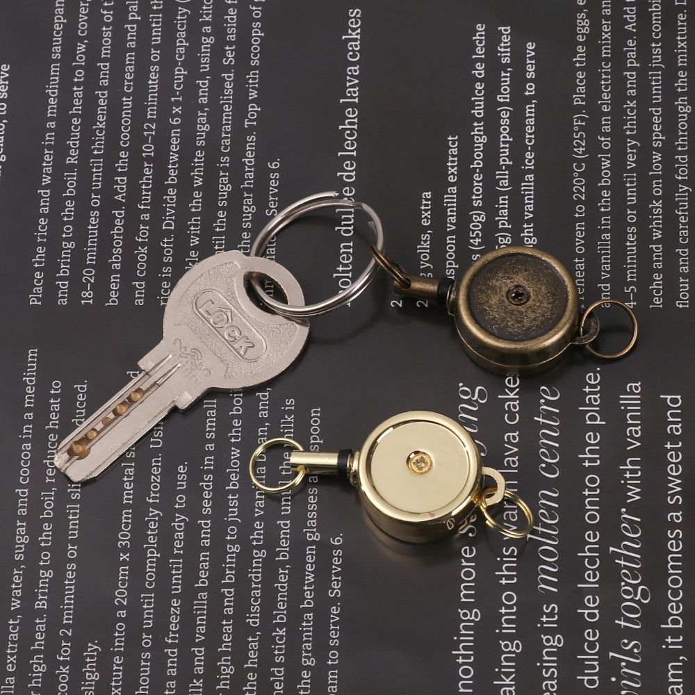 1pc Clip ID Name Card Stationery Anti-Lost Clip Retractable Key Ring Badge Holder Lanyards