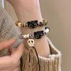 Браслеты Череп Большой Глаз Кот Керамические Украшения для Рук Модный Плетеный Веревочный Браслет Женский