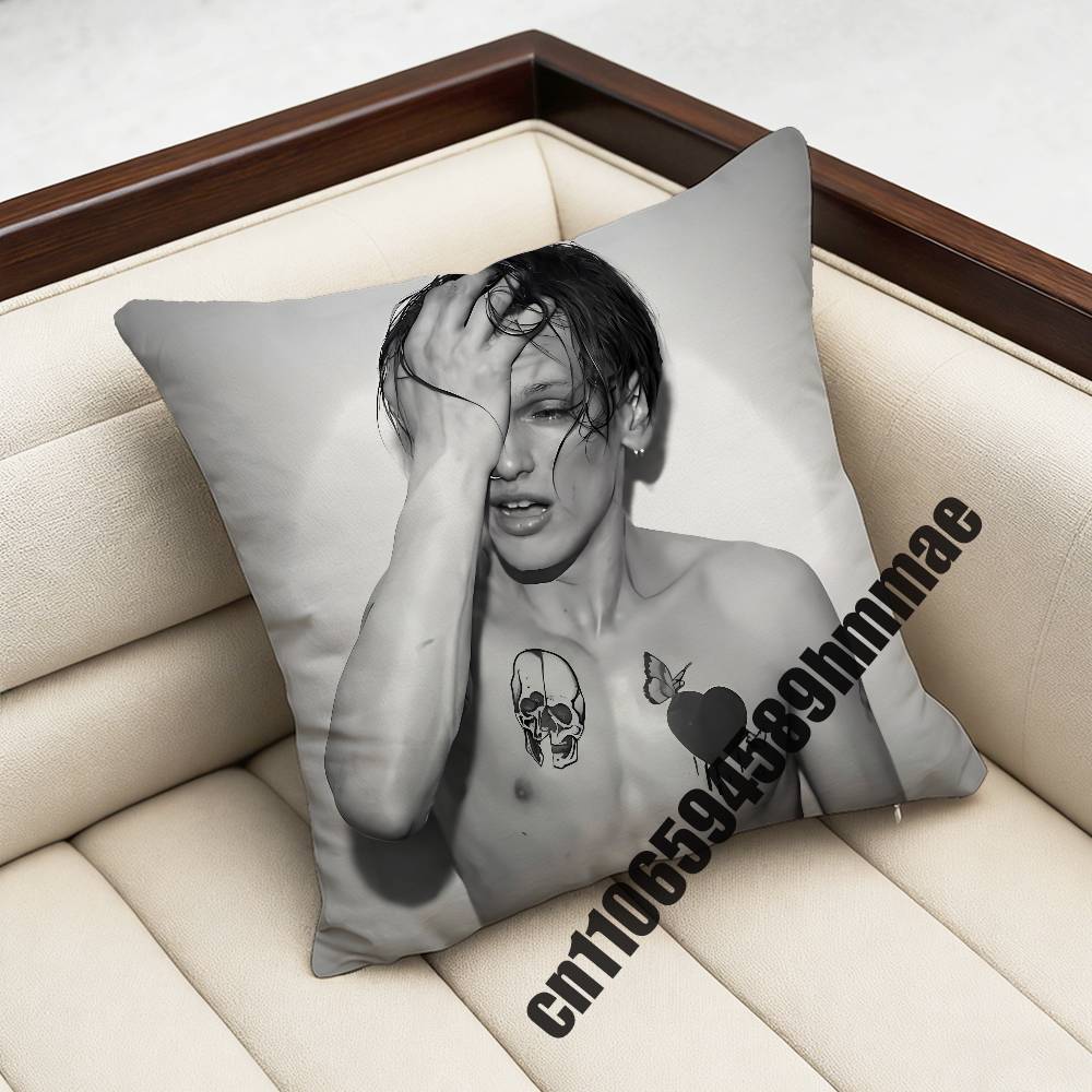 For J-Jamie Campbell Bower Throw Pillow Case Sham 45X45Cm Decoration Square Bed Pillowcase Pad Cover
