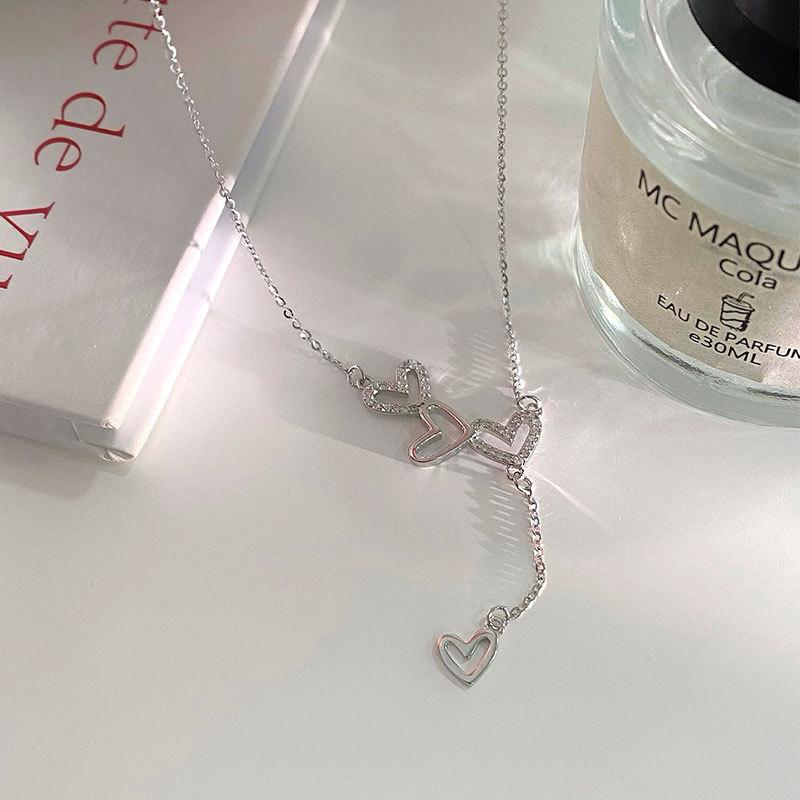 Ожерелье с кисточками Love Tassel, модное, милое, универсальное, цепочка на ключицу, легкая роскошь, усыпанная бриллиантами, ощущение высокого класса