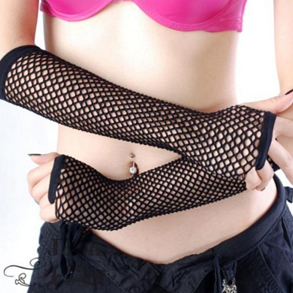 Женские сексуальные панк сетчатые перчатки варежки варежки без пальцев