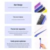 3-Piece Hair and Brow Styling Set: Teasing Brush, Edge Brush, Steel Needle Tail Comb, Dual-Headed Eyebrow Brush