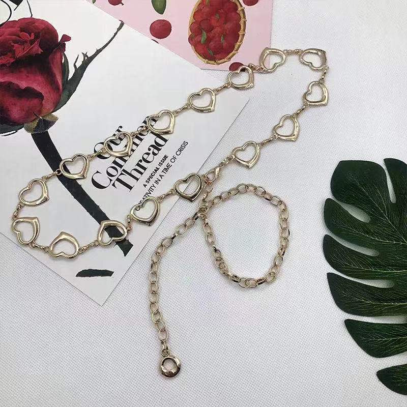 Европейская и американская металлическая цепочка на талию с любовью, женский универсальный пояс, бальзам, декоративное платье, облегающая талию юбка, юбка, цепочка для юбки