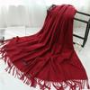 Women Cashmere Scarf Solid Thick Warm Casual Winter Scarves For Ladies Hijabs Pashmina Shawls Wraps Tassel Female Echarpe 2022