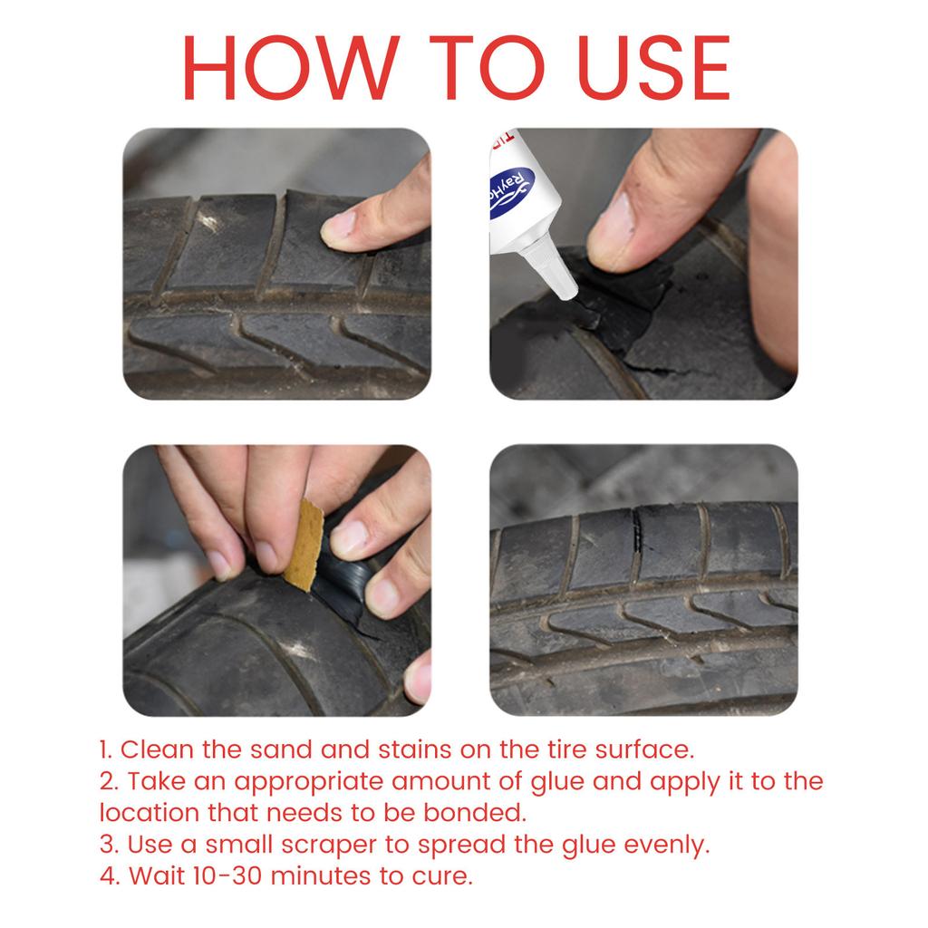 RAYHONG Tire Repair Adhesive Car Tire Side Patch Crack Scratch Soft Repair Glue