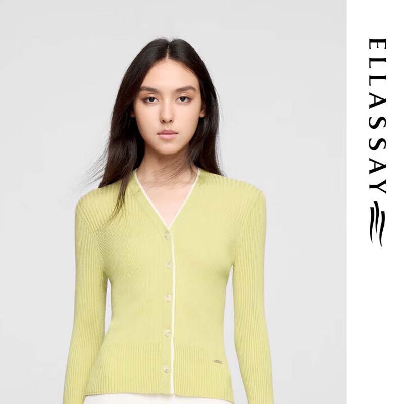ELLASSAY Women's V-Neck Knit Sweater