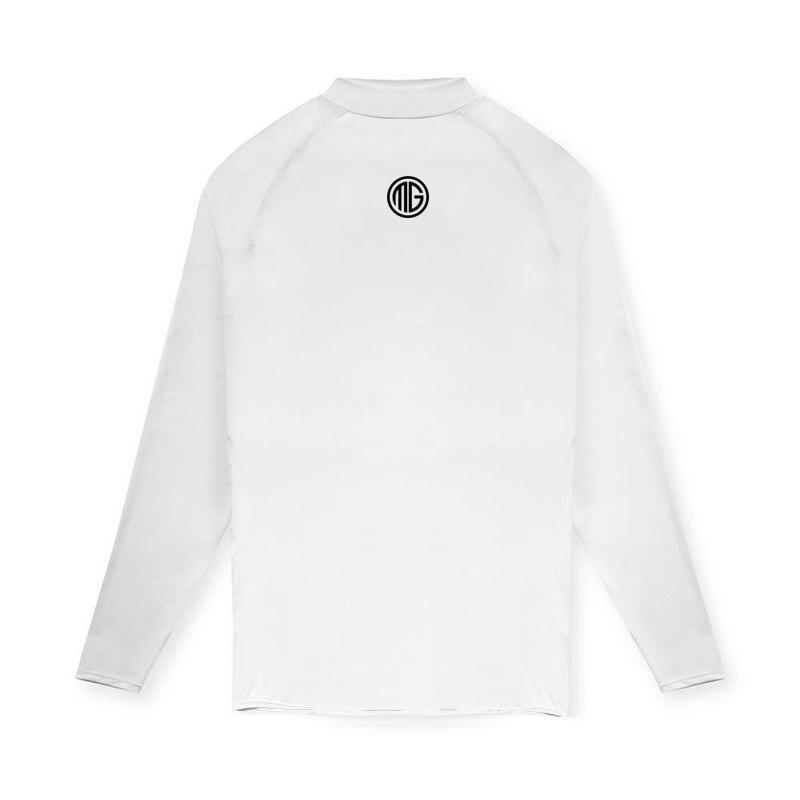 Muscleguys Новые поступления Спортивные футболки с длинными рукавами и высоким воротом Тонкие осенние футболки Slim Fit Мужская одежда для фитнеса