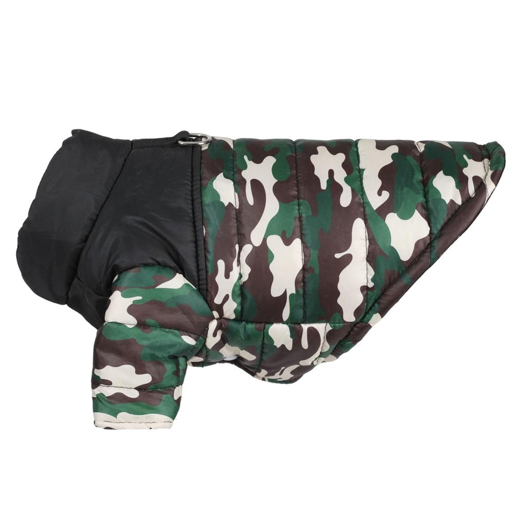 Теплая куртка для собак, зимняя камуфляжная одежда для маленьких и средних собак, ветрозащитная с D-образным кольцом, пальто для домашних животных, костюм для чихуахуа и йоркширского терьера