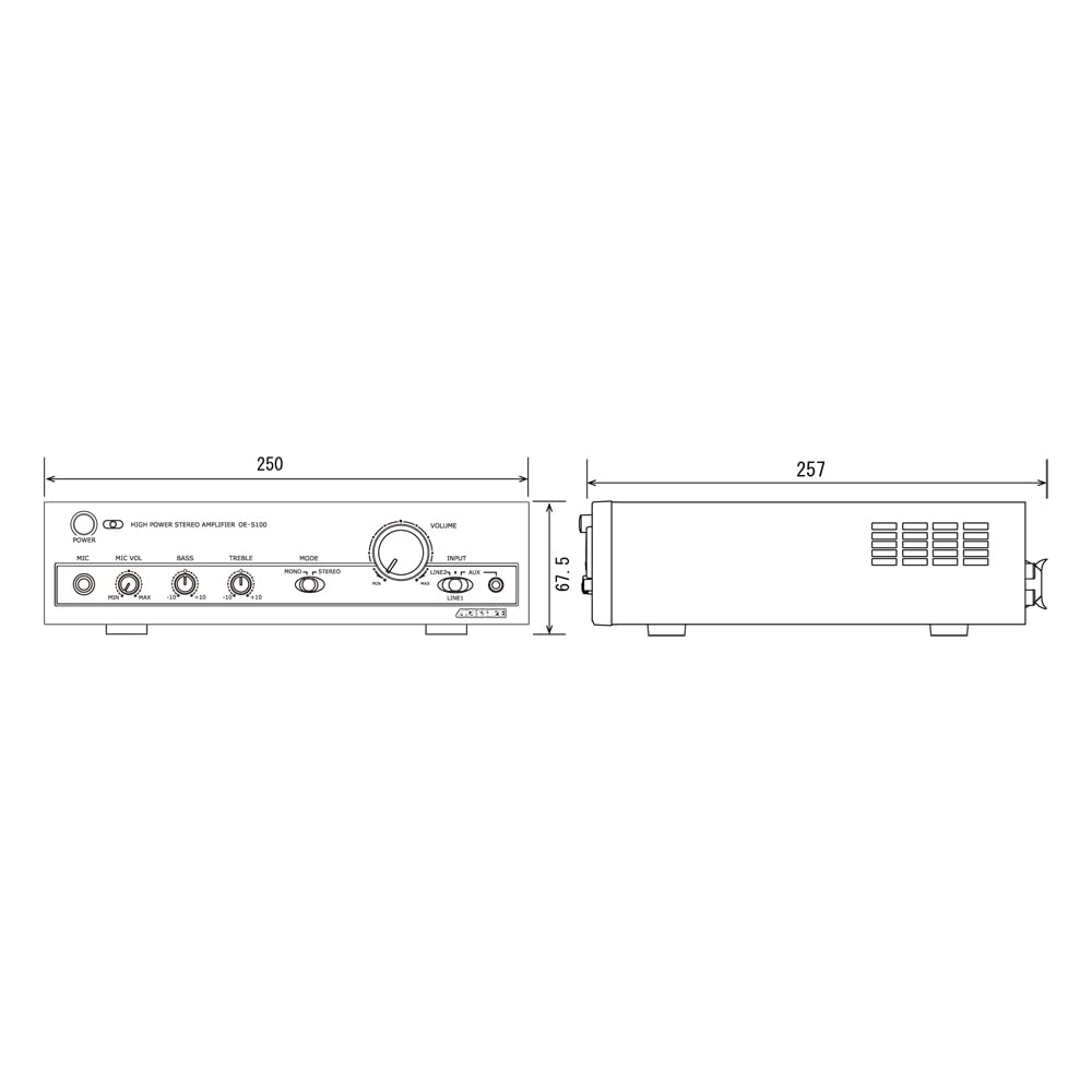 Усилитель мощности стерео Ausumi Electric MASSIVE с низким импедансом, комбинированное применение, импеданс OE-S100/высокий