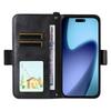 For iPhone 17 Air Leather Case Magnetic Closure Wallet Stand Phone Cover with Crossbody Strap