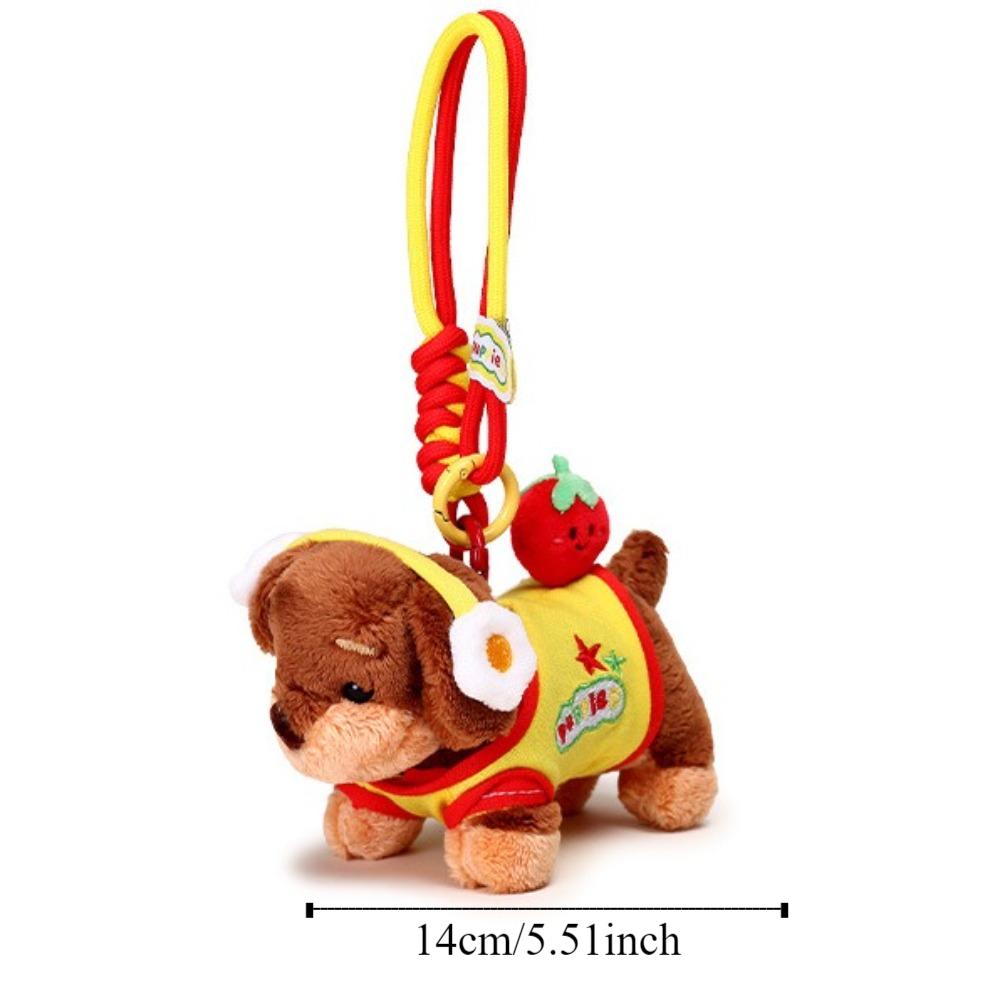 Fluffy Dachshund Plush Dog Keychain Soft Jewelry Puppy Car Key Ring Collection Girl Heart Animal Puppy Dolls Keyring