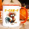 Персонализированная кружка F-Caw-F Chicken 15 унций керамическая кофейная чашка смешной петух фермерское животное юмор кружка многоразовая подходит для мытья в посудомоечной машине и микроволновой печи посуда для напитков