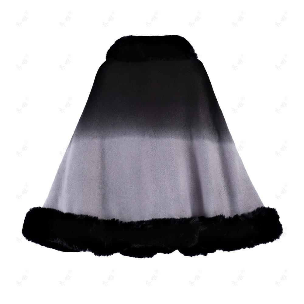 Женская шаль из искусственного меха с градиентом цвета, мягкая теплая удобная накидка-пончо, кардиган из искусственного меха кролика рекса, шаль, накидка большого размера на осень-зиму