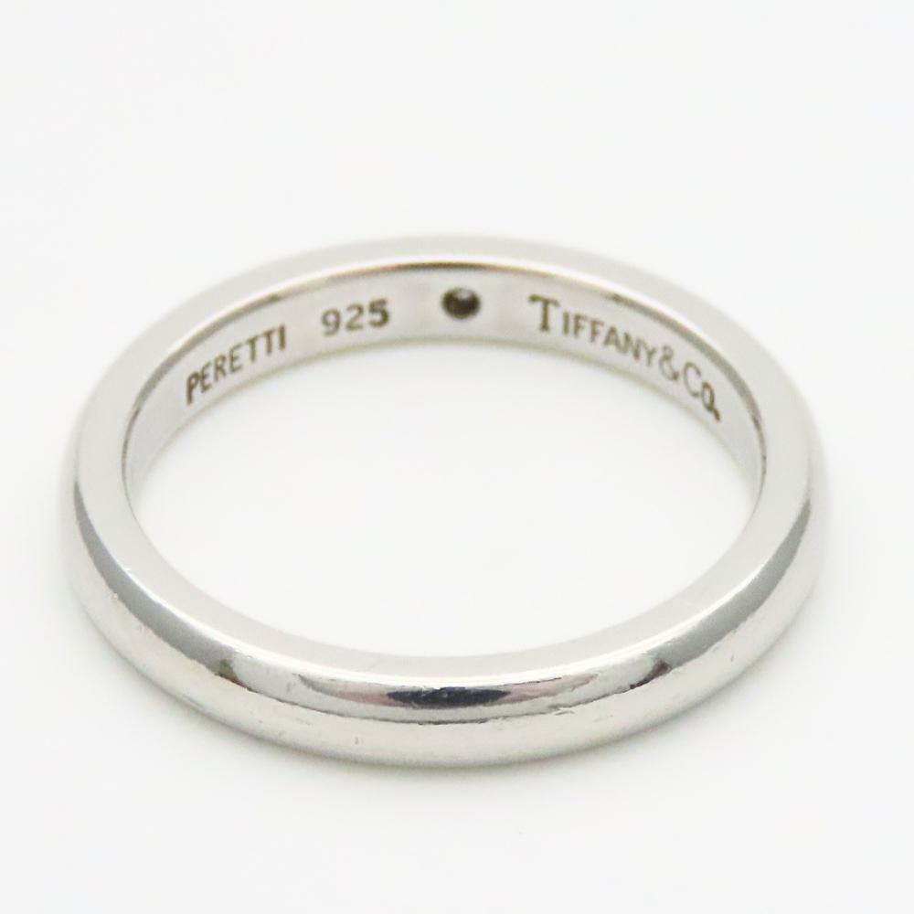 Used TIFFANY&Co. Ring Stacking band EU#49 Silver925/diamond 2.5g Silver 1PD