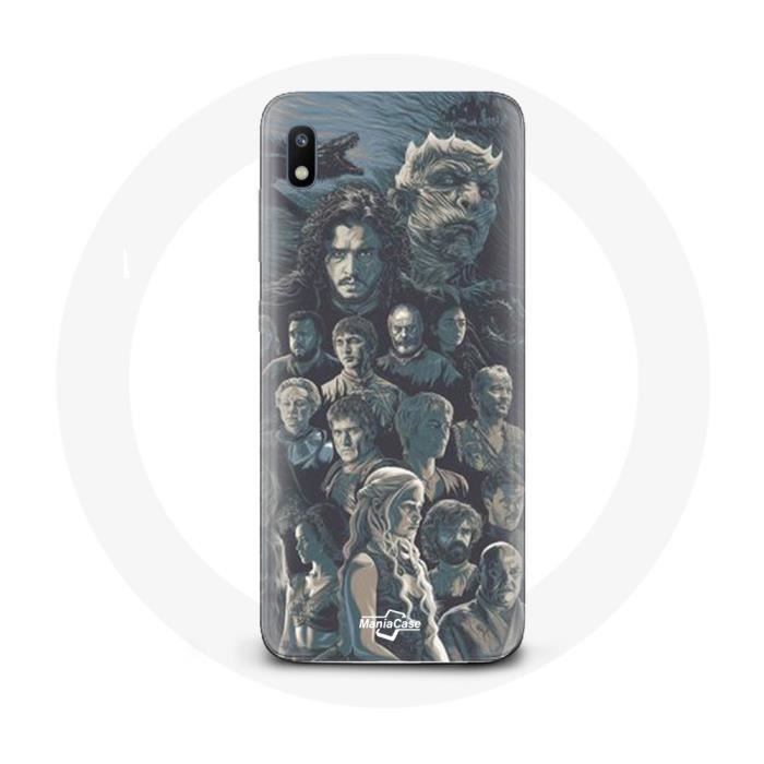 Coque - Game of Thrones - Samsung Galaxy A10 - Souple - Affiche Personnages - Gris