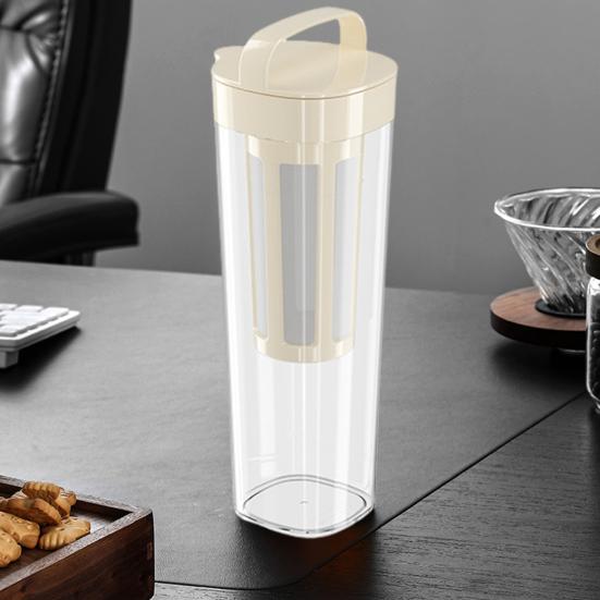 1100ml Cold Extraction Pot Cold Brew Coffee Maker Pitcher with Removable Filter Tea Infuser Spout Leak-proof Brewing Kettle for Restaurant Kitchen