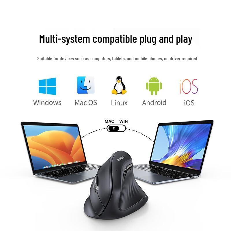 UGREEN MU008 Ergonomic Vertical Dual Mode Wireless Mouse