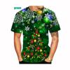 Новая модная рождественская рубашка с 3D-принтом, популярные футболки унисекс с принтом рождественской елки, снеговика, кота, короткий рукав