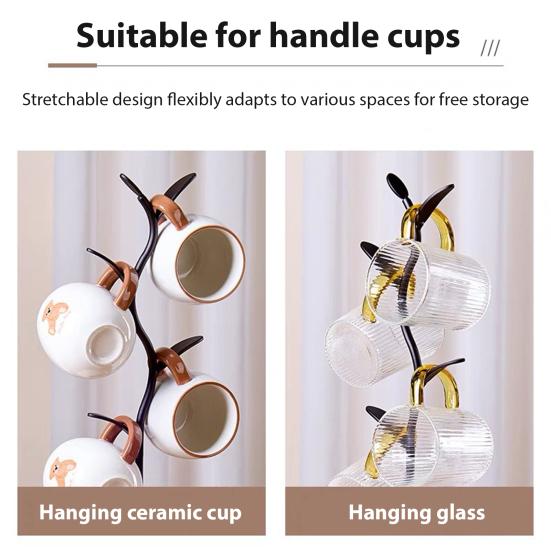 Бамбуковая подставка для чашек в форме дерева, полка для хранения чашек, креативный растягивающийся держатель для ключей, органайзер для дома, кухни, прихожей