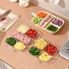 Kitchen Scallion Ginger Garlic Side Dish Compartmentalized Storage Tray 6 Grids  Pot Preparation Ingredients Divided Plate