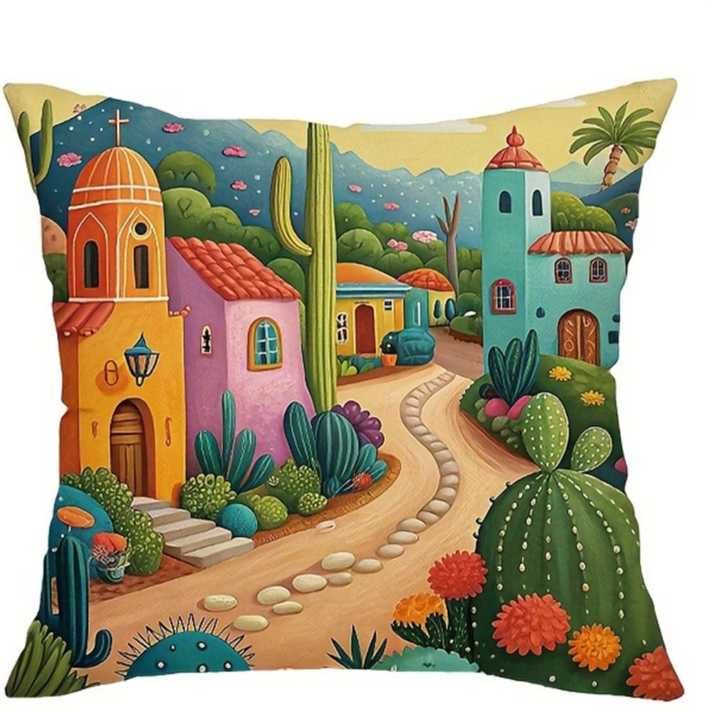 Exotic Mexican - style Pillow CoversLiving room sofa cushion cover, soft and comfortable, bedroom room decoration
