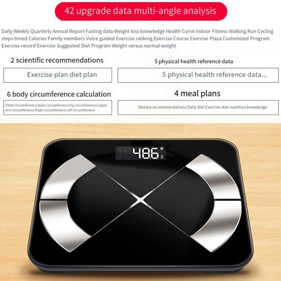 Цифровые весы для ванной комнаты, синхронизация с мобильным приложением, электронные весы для тела, высокоточные весы для измерения жира с