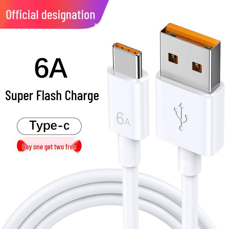 Кабель USB Type-C для быстрой зарядки 6A для Huawei, Xiaomi, Redmi, Vivo, Honor