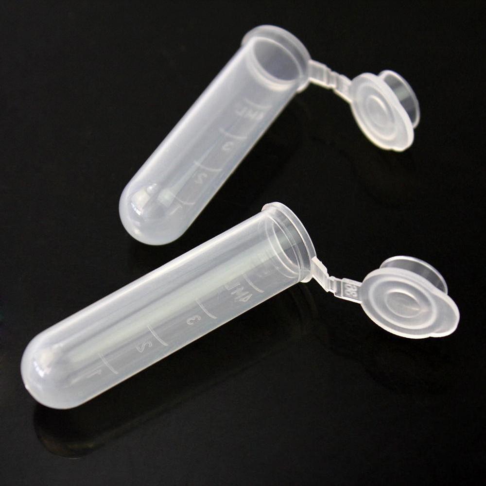 50 шт./лот, 5 мл, пластиковые бутылки, многоцелевая прозрачная трубка, пустой контейнер для хранения образцов, пластиковая легкая трубка, легко носить с собой