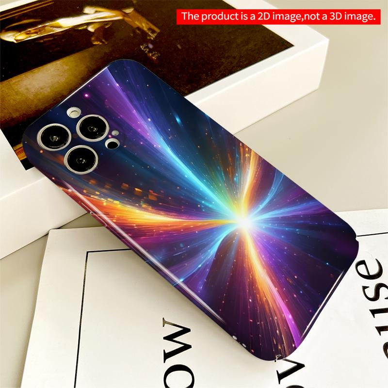 2DFlat Cosmic Light Burst Phone Case All inclusive film hard iPhone case, compatible with iPhone 18 Pro Max 17 16 15 14 13 12 11