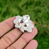 Gift For Her Natural Golden Rutile Multi Stone Flower Adjustable Ring 925 Silver