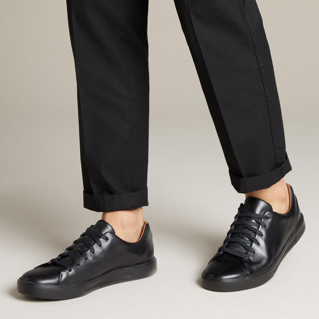 Кроссовки Clarks Ancosta Lace мужские из натуральной кожи, черная кожа, размер UK 060 (24см)