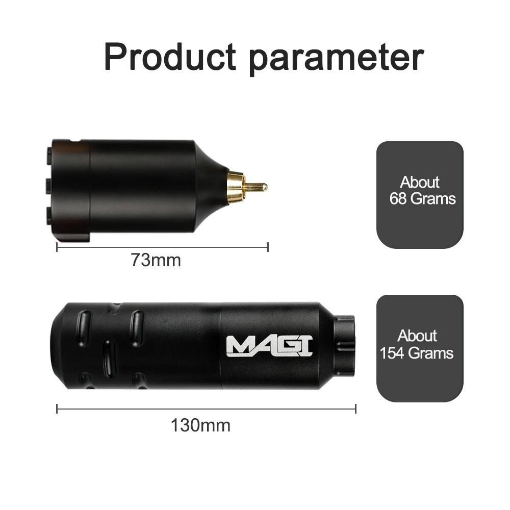 Тату-машинка с разъемом RCA, вращающаяся ручка с беспроводным источником питания, светодиодный аккумулятор, картридж, игла, чернильный стакан для боди-арта, 1 шт., только золотая батарея 11 шт.
