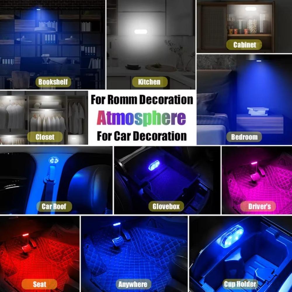 Magnet Atmosphere Lamp USB Rechargeable Wireless Light New Interior Ambient Light Car