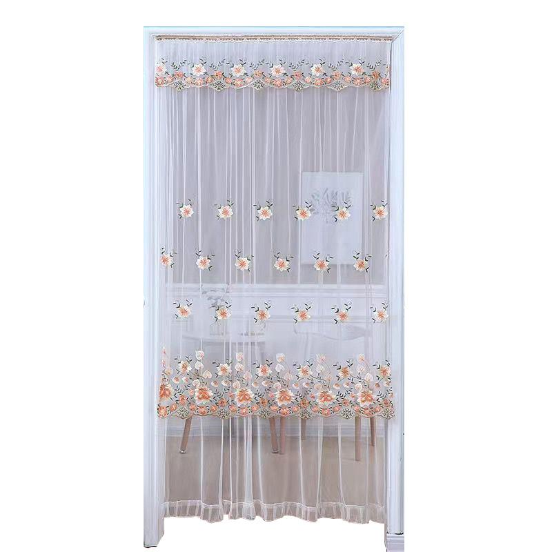 1шт перегородка дверь экран двухслойная дверь занавеска вышивка цветок марлевые занавески кружево полиэстер спальня украшение дома