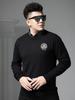 European-Style Round-Neck Sweater for Men, Faux Two-Piece, 2025 New Autumn and Winter Trendy Brand, Gold-Stamped, Warm Knit Base Shirt for Men